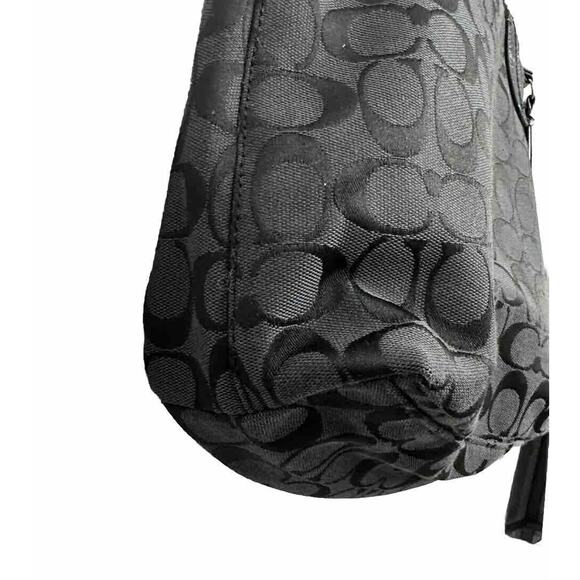 Coach Signature Black Python Stripe Tote Shoulder Canvas Handbag H1360-F25706 - Picture 6 of 12